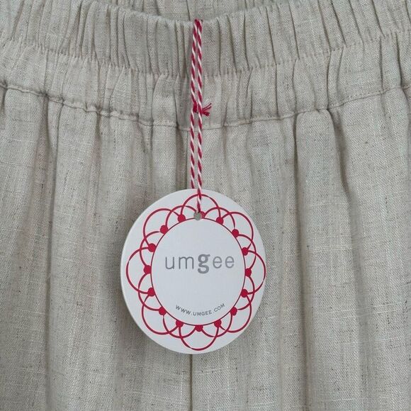 Umgee Wide Leg Pant with Elastic Waist, Pockets, & Ruffle Hem Oatmeal Size Small - Picture 8 of 9